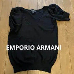 EMPORIO ARMANI アルマーニ Vネック半袖ニットパフスリーブ Mのサムネイル
