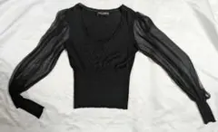 D&G 黒のシフォン袖トップス シフォン袖 美しさと余韻が漂うトップス – ONE PEACE ONLINE