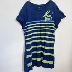 OLD NAVY Tシャツ ネイビー【L】半袖 グリーン 大人カジュアル 清潔感