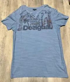 Desigual デシグアルヘンリーネック Tシャツ ブルーのサムネイル