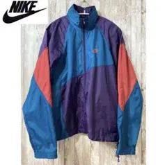 NIKE ナイロンジャケット マルチカラー 銀タグ フード付