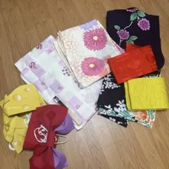 浴衣・帯セット 花柄・チェック柄
