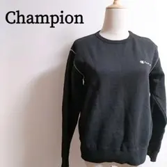 Champion 裏ボア スウェット 黒 筆記体ロゴ M相当 古着 ユニセックス