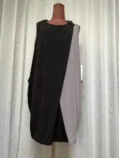 ノースリーブチュニック 黒とグレー