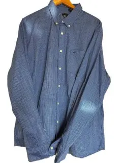 DOCKERS ドッカーズ　青と白のチェック ボタンダウンシャツ