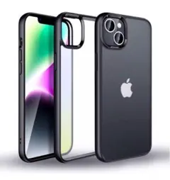 ★iPhone14ProMax ケース 半クリア マット 米軍MIL規格