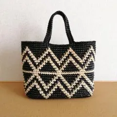 黒 ベージュ スズランテープバッグ かごバッグ マルシェバッグ メルカド 北欧