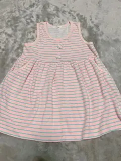 古着　レトロ　ボーダー　ワンピース　ジャンパースカート