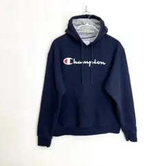 Champion ネイビー フード付きパーカー Lサイズ