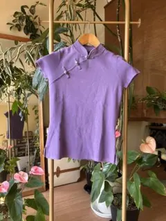 シャンハイタン　上海灘　チャイナ風　トップス　紫