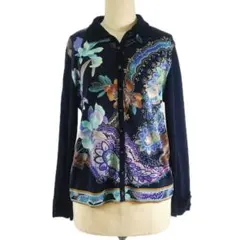 a242【美品】LEONARD レオナール 花柄 長袖カーディガン クリームＬ a242【美品】LEONARD レオナール 花柄 長袖カーディガン クリームL