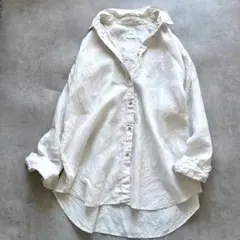 美品✨evam eva エヴァムエヴァ リネンワイドシャツ 麻100% 日本製