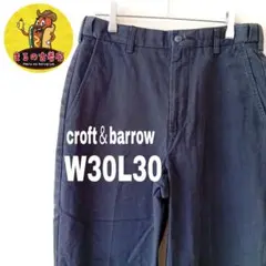 USA古着 croft＆barrow　チノパンW30L30　ネイビー　ノータック