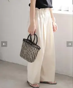 JOURNAL STANDARD ウォッシャブルコットンリネンワイドパンツ白