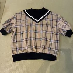 Lutique（しまむら)チェック柄 半袖トップス 150cm