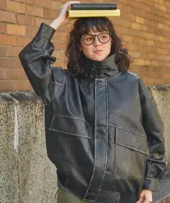 MONO-MART 比翼デザインヴィンテージライク オーバーサイズブルゾン