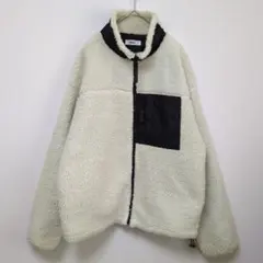 WEGO ウィゴー【M】ボアブルゾン ジャケット 白黒 ゆるだぼ オーバーサイズ