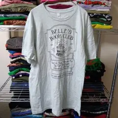 90sアメリカ製古着メンズLヴィンテージブッククラブ青ブルーtシャツUSA直輸入