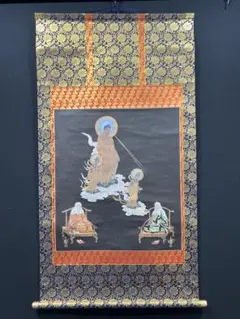 狩野芳崖 「仁王捉鬼図」 掛軸 - メルカリ