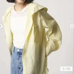 CITEN シアーフードシャツ　イエロー　FREE