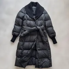 華様専用ラルフローレン　ダウンコートM 黒　ベルト　カシミヤ混　Wジップ