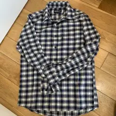 チェック柄 コットン混紡 長袖シャツ