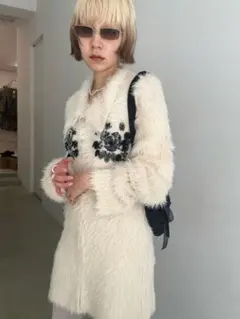 FETICO FUR KNIT BEAD EMBROIDERED JACKETのサムネイル