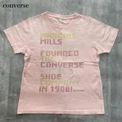コンバース【L】半袖Tシャツ クルーネック メッセージ ビーズプリント デイリー