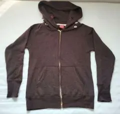 ダークブラウン フルジップパーカー