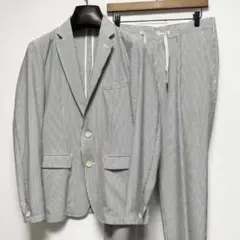 ナノユニバース セットアップ シアサッカー ストライプ 春夏 ジャケット パンツ