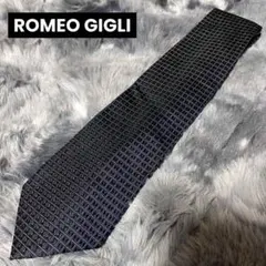 ROMEO GIGLI ネクタイ ネイビー 総柄 幾何学 ロメオジリ