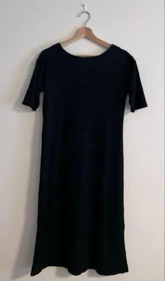 a.v.v ブラック カットソーワンピース 半袖　S