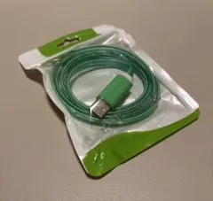 USB光るケーブル グリーン 充電ケーブル