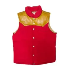 House of Blues レッド レザー ダウンベスト