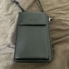 【BARCOS】レザー スマホショルダーバッグ 黒