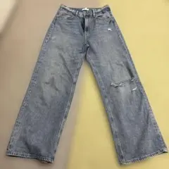 H&Mリペアデザイン ワイドレッグデニムパンツ