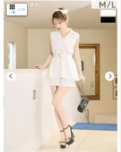 新品未使用　キャバドレス　dazzy ホワイト　セットアップ