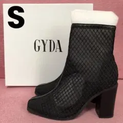 【美品】GYDA スクエア メッシュ ショートブーツ ブラック　Sのサムネイル