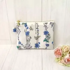 リバティ ミニポーチ サナルイーズ ブルー系 ハンドメイド プチギフト