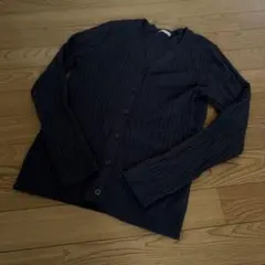 GU Vネック リブニット カーディガン 長袖