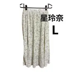 しまむら 星玲奈 花柄 プリーツスカート L