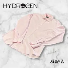 【極美品】HYDROGEN ハイドロゲン スカルボタン ドレスシャツ ピンク Lのサムネイル