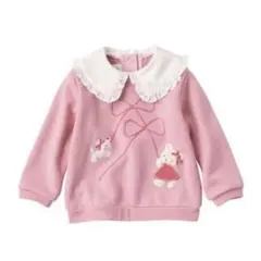 ファミリア　トレーナー　リボン　ピンク　90 フリル　襟付きfamiliar