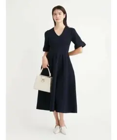 セルフォード Vネックホールガーメントワンピース ネイビー38