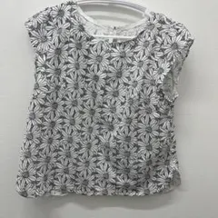 花柄刺繍 ノースリーブ ブラウス ホワイト