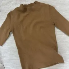 EGOIST ハイネックブラウンニット 五分袖