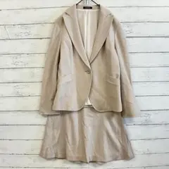 【アンゴラ混】ニューヨーカー セットアップ スーツ 13AR ライトベージュ