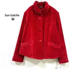 【コーデュロイ ジャケット】M レッド クリスマス ヒョウ柄 イベント♡未使用