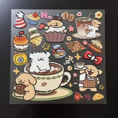 ぷっくりシール 遊園地モルチーズ 犬 キャラクター シール ステッカー