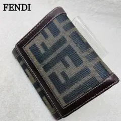 FENDI フェンディ三つ折り財布 FFズッカ メンズ レディース ブラウン